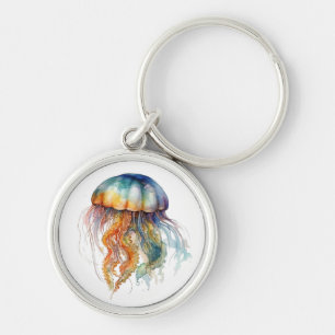 Porte-clés Méduse Marées Arc-en-ciel : Art Aquarelle