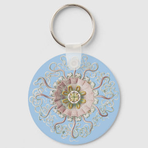 Porte-clés Méduse rose nautique d'Ernst Haeckel
