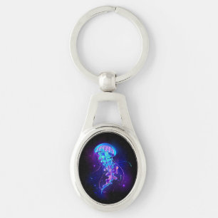 Porte-clés Méduse vibrante aux couleurs lumineuses