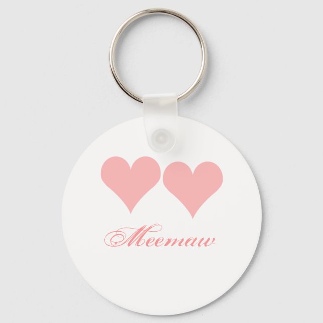 Porte-clés Meemaw porte - clé aux coeurs roses (Recto)