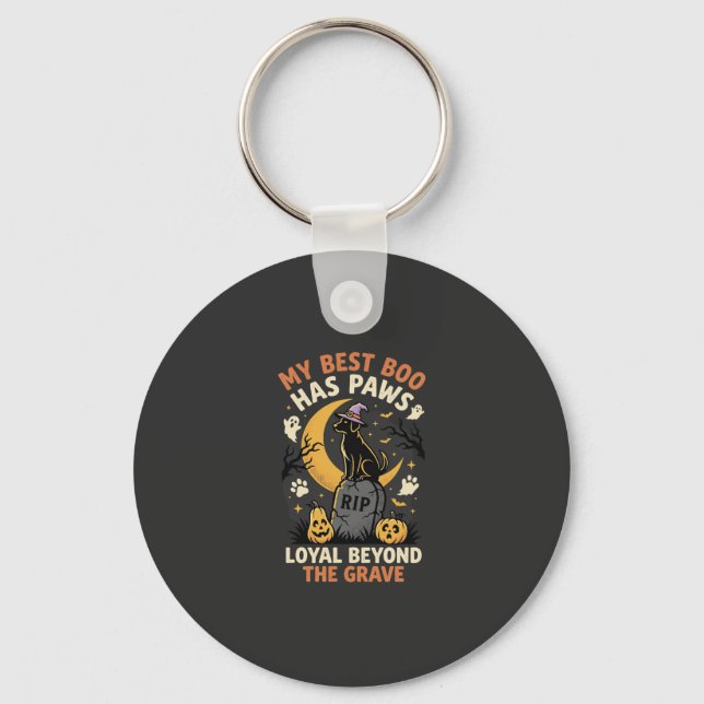 Porte-clés Méfait Canin sous la Lune d'Halloween (Recto)