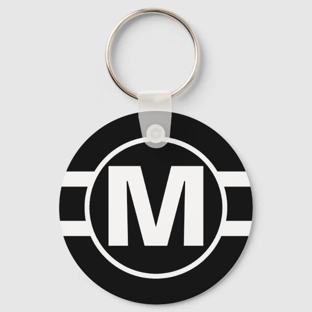 Porte-clés Mega Black Retro Monogramme (Recto)