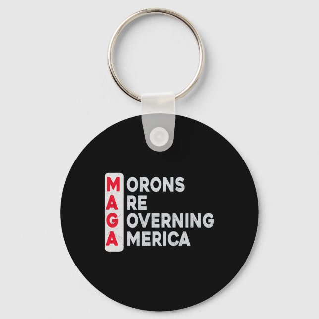 Porte-clés Mega Morons dirige l'Amérique drôle Anti Trump (Recto)