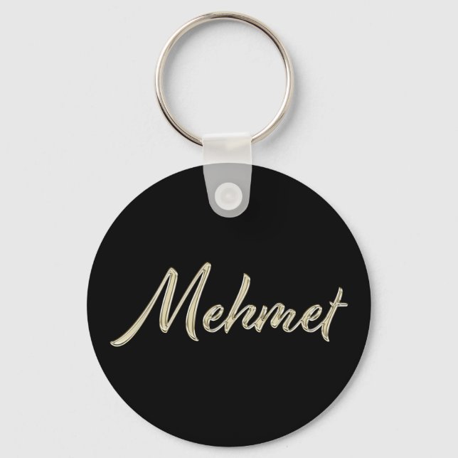 Porte-clés Mehmet Name whitegold Button (Recto)