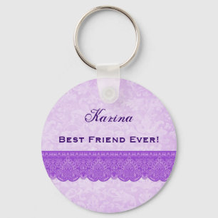 Porte-clés Meilleur Ami Jamais Orchidée violet F430