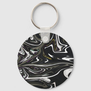 Porte-clés Meilleur art abstrait noir et blanc, peinture abst