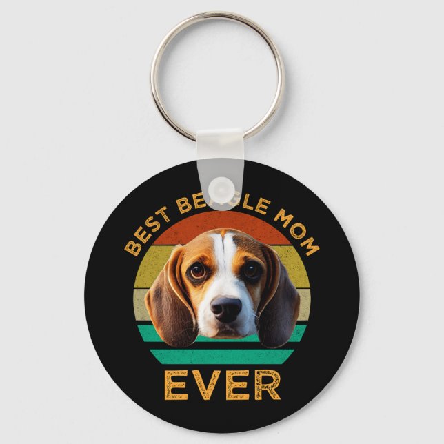 Porte-clés Meilleur Beagle maman jamais (Recto)