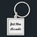 Porte-clés Meilleur cadeau homme Nom personnalisé Cadeaux Mar<br><div class="desc">Belle calligraphie,  noir et blanc Best Man porte - clé. Parfait pour les faveurs de mariage.</div>