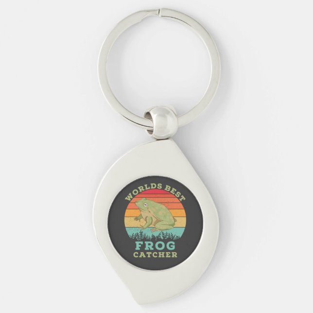 Porte-clés Meilleur Capteur De Grenouilles, Louveur De Grenou (Devant)