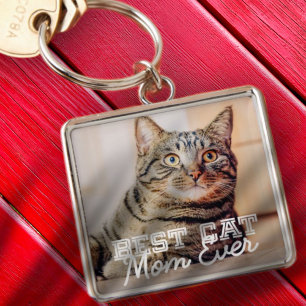 Porte-clés Meilleur Chat Maman Ever Moderne Personnalisé Phot