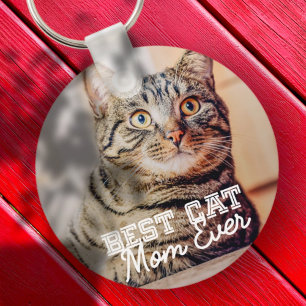 Porte-clés Meilleur Chat Maman Ever Moderne Personnalisé Phot