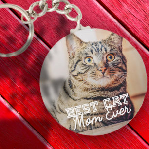 Porte-clés Meilleur Chat Maman Ever Moderne Personnalisé Phot