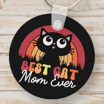 Porte-clés Meilleur Chat Maman Jamais Rétro Vintage Rainbow F<br><div class="desc">Ce design simple et vintage est composé de typographie serif.</div>