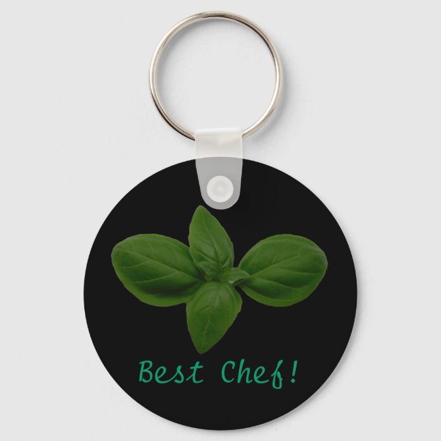 Porte-clés Meilleur Chef ! Porte - clé Basil Leaf (Recto)