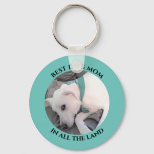Porte-clés Meilleur Chien Maman Photo Cute Blanc Chien Chien 