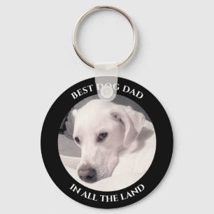 Porte-clés Meilleur Chien Papa mignon Noble Chien Chien Blanc