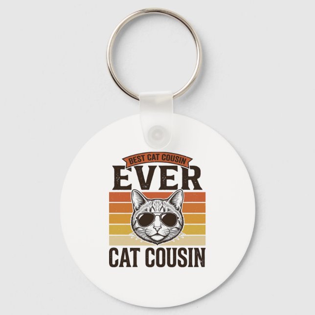 Porte-clés Meilleur Cousin Chat Ever Création de Chemise pour (Recto)