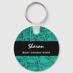 Porte-clés Meilleur COUSIN jamais Turquoise Alligator vert Im