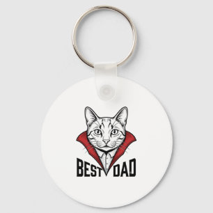 Porte-clés Meilleur design de gravure vintage de chat vampire
