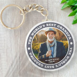 Porte-clés Meilleur grand-père du monde Photo personnalisée m<br><div class="desc">Ce design simple et classique est composé de typographie serif et d'ajouter une photo personnalisée.</div>