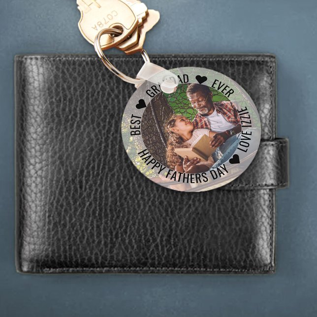Porte-clés Meilleur Grand-Père Jamais Heureux Photo Fête des  (Créateur téléchargé)