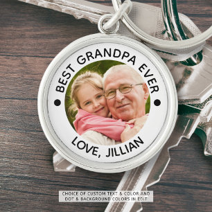 Porte-clés MEILLEUR GRANDPA JAMAIS une photo personnalisée