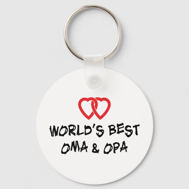 Porte-clés Meilleur Oma & Opa au monde (Recto)
