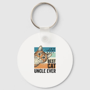 Porte-clés Meilleur oncle de chat jamais Design vintage pour 