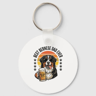 Porte-clés Meilleur Papa Bernois Vintage T-Shirt Bière Chien