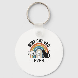 Porte-clés Meilleur papa chat jamais Design vintage amateur d