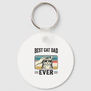 Porte-clés Meilleur Papa Chat Vintage Design pour Amateur de 