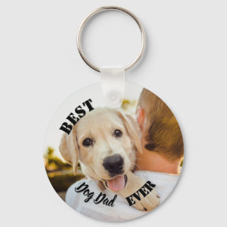 Porte-clés Meilleur Papa Chien Drôle Photo d'Animal de Compag