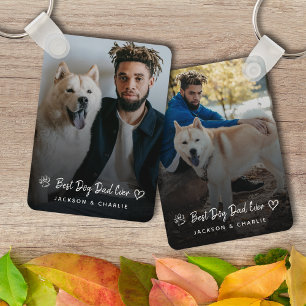 Porte-clés Meilleur Papa Chien Ever  Photo et Nom Personnalis