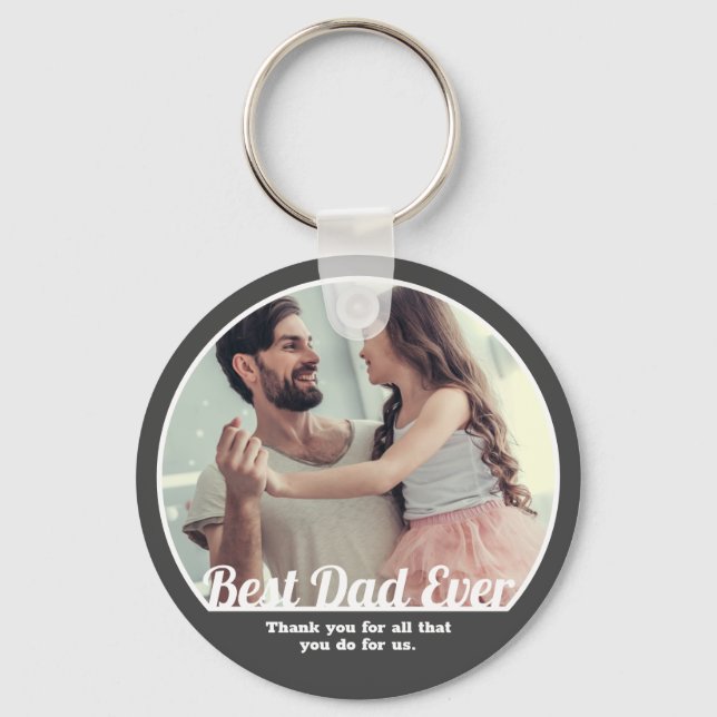 Porte-clés Meilleur Papa de Tous les Temps Message Moderne et (Recto)