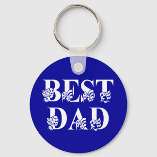Porte-clés Meilleur papa, Drapeau White Text
