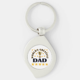 Porte-clés Meilleur Papa du Monde, étoiles d'or,