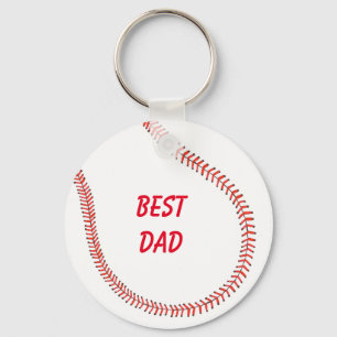 Porte-clés Meilleur papa en Red Baseball Design Peinture Port