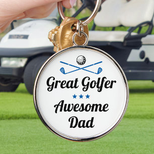Porte-clés Meilleur papa Fun Golfer Fête des pères Blue Set