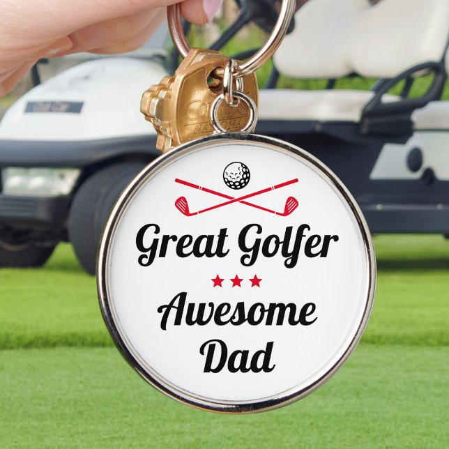 Porte-clés Meilleur papa Fun Golfer Fête des pères Rouge Set (Créateur téléchargé)