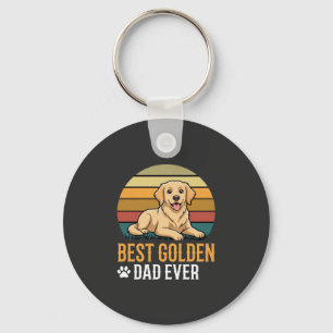 Porte-clés Meilleur Papa Golden Retriever Rétro Chien