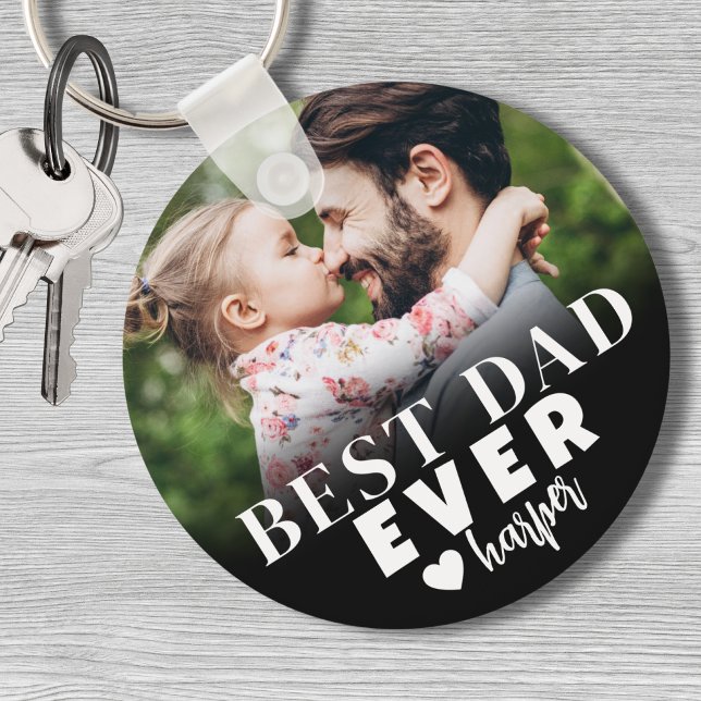 Porte-clés Meilleur papa jamais personnalisé photo (Best Dad Ever Personalized Photo keychain)