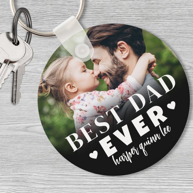 Porte-clés Meilleur papa jamais photo (Best Dad Ever Photo keychain)