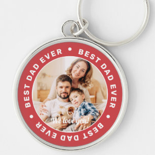 Porte-clés Meilleur Papa Simple Moderne Photo Personnalisée
