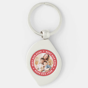 Porte-clés Meilleur Papa Simple Moderne Photo Personnalisée