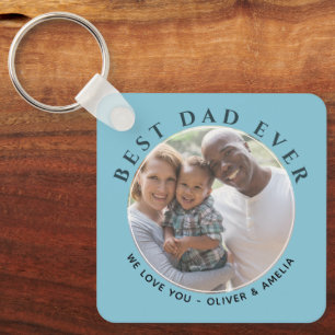 Porte-clés Meilleur papa Un message moderne Photo de la Fête 
