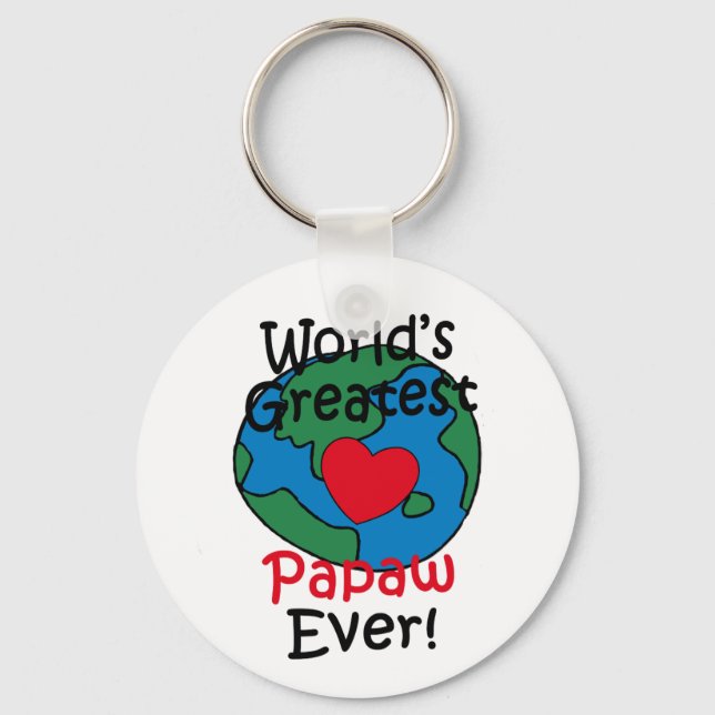 Porte-clés Meilleur Papaw Cœur du Monde (Recto)