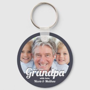 Porte-clés Meilleur Papi Jamais Porte-Photo Moderne