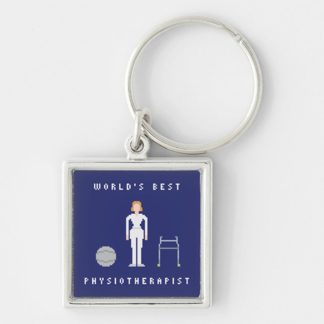 Porte-clés Meilleur physiothérapeute féminin au monde 8Bit St (Devant)