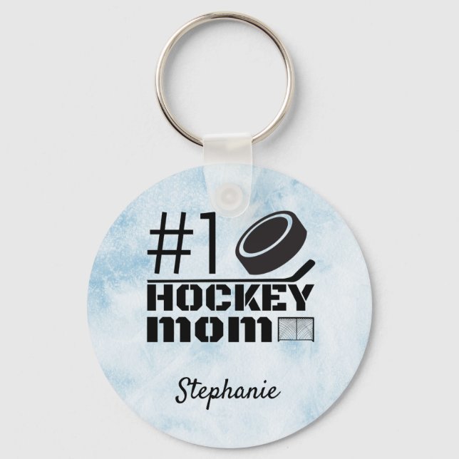 Porte-clés Meilleur Porte - clé de la maman de hockey numéro  (Recto)