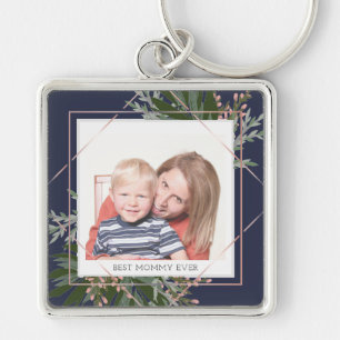 Porte-clés Meilleure fête des mères de maman Floral Photo per